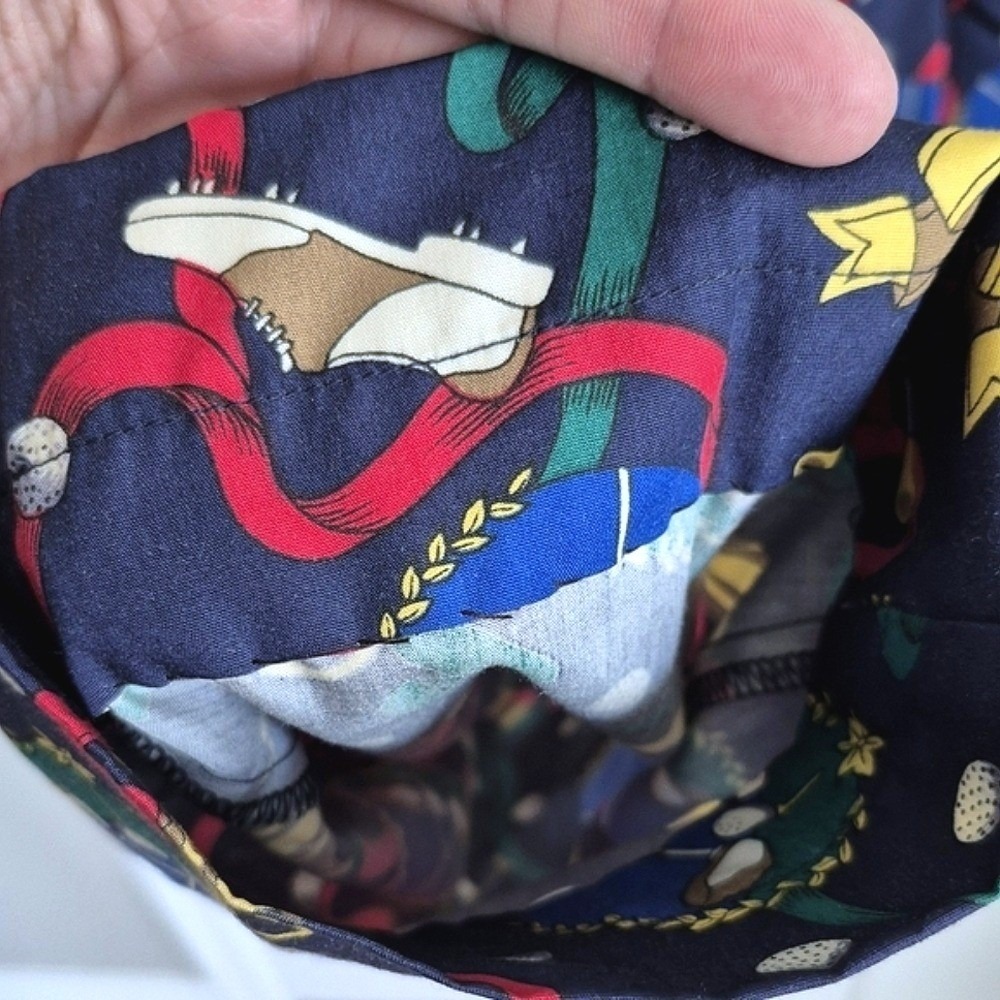 Vintage Talbots Fun Golf Print Pants Navy Blue Rayon Women's Small - Picture 8 of 11